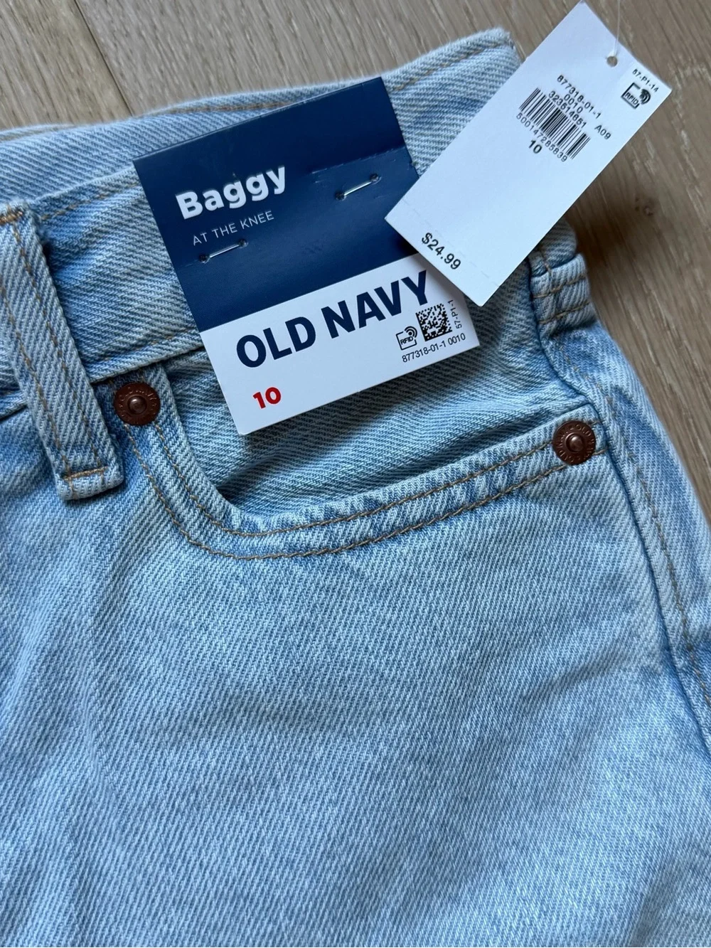 Old Navy Light Blue Baggy Knee Denim Shorts